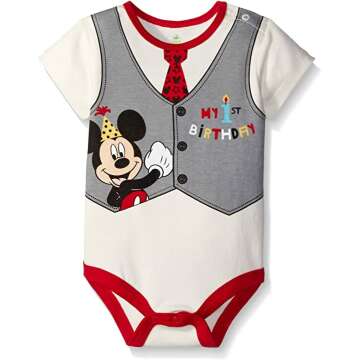Adorable Disney Baby Boys Mickey Mouse Birthday Creeper