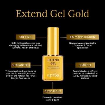 Aprés Extend Gel Gold Bottle Edition - Gel-X Tips Adhesive (15 ml)