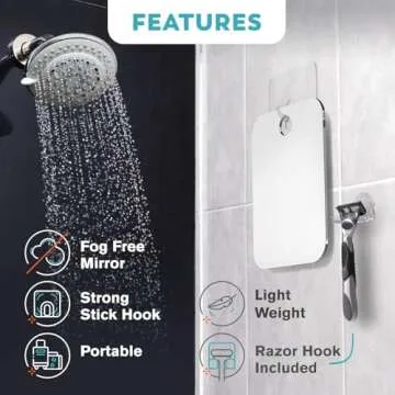 HONEYBULL Fogless Shower Mirror with Razor Holder - Large 8x10in