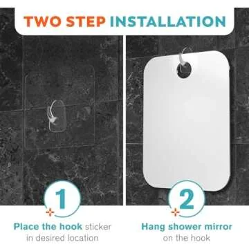 HONEYBULL Fogless Shower Mirror with Razor Holder - Large 8x10in