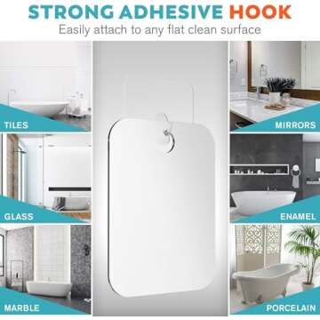 HONEYBULL Shower Mirror Fogless for Shaving - Flat Anti Fog Mirror with Razor Holder for Shower, Mirrors, Shower Accessories, Bathroom Mirror & Accessories, Holds Razors for Men (Large 8x10in)