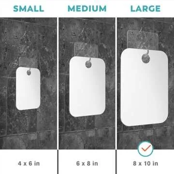 HONEYBULL Fogless Shower Mirror with Razor Holder - Large 8x10in