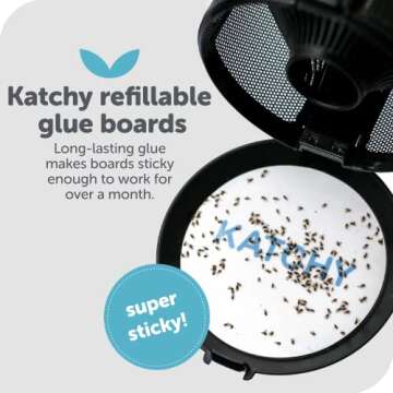 Katchy Original and Midnight Glue Board Refills (4 Pack) - Indoor Insect Trap Glue Board Refills for...