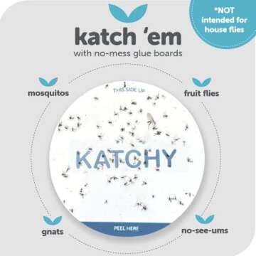 Katchy Original and Midnight Glue Board Refills (4 Pack) - Indoor Insect Trap Glue Board Refills for Mosquito, Gnat, Moth, Fruit Flies - Non-Zapper Traps for Buzz-Free Home