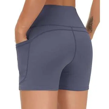 High Waist Yoga Shorts for Women with Deep Pockets