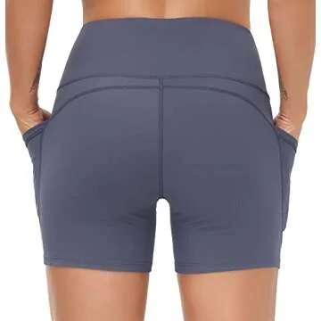 High Waist Yoga Shorts for Women with Deep Pockets