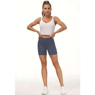 High Waist Yoga Shorts for Women with Deep Pockets