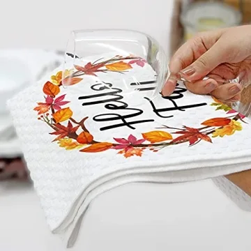 Vansolinne Fall Kitchen Towels - 4-Pack Functional Decor