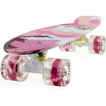 22 Inch Mini Retro Cruiser Skateboard - Perfect for Kids & Beginners