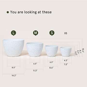 LA JOLIE MUSE 14.2/11.3/8.6 Inch Planters,Indoor/Outdoor White Planters Set of 3,Plant Container with Drain Holes,Flower Pots for Patio and Deck