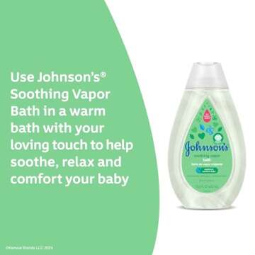Johnson’s Baby Vapor Bath with Soothing Aromas to Relax Babies Tear-Free & Hypoallergenic, 13.6 Fluid Ounce