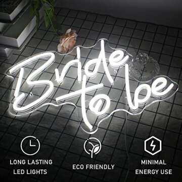Gamerneon Bride to be Neon Signs White LED Neon Lights for Wall Decor Wedding USB Neon Light Signs for Bachelorette Engagement Party Bridal Shower