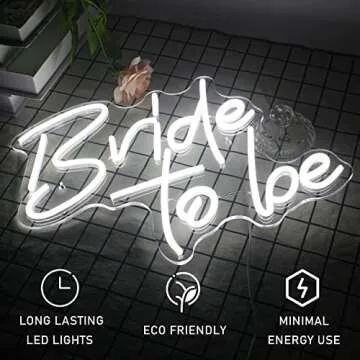 Gamerneon Bride to be Neon Signs White LED Neon Lights for Wall Decor Wedding USB Neon Light Signs for Bachelorette Engagement Party Bridal Shower