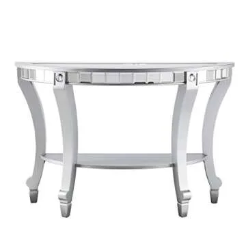 Elegant Silver Mirrored Console Table for Home Decor