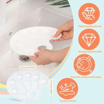 72 Pcs Painting Brush Palette Set, 60 Pcs Paint Brushes with 12 Pcs Palettes for Kids or Adults to Create Art Paint Oil Watercolor