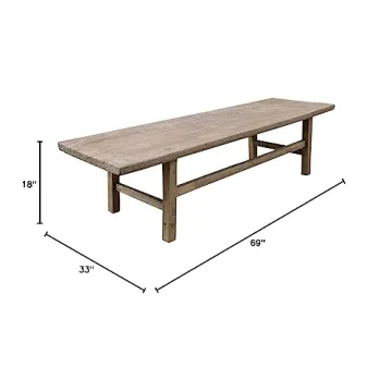 Vintage Wooden Coffee Table - Unique Weathered Design