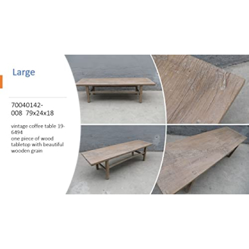 Vintage Wooden Coffee Table - Unique Weathered Design