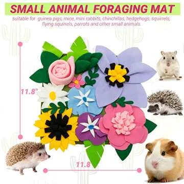 KAYCOWZA Small Animal Foraging Mat for Rabbit Hedgehog Guinea Pig Rat Chinchillas Bunny - Interactiv...