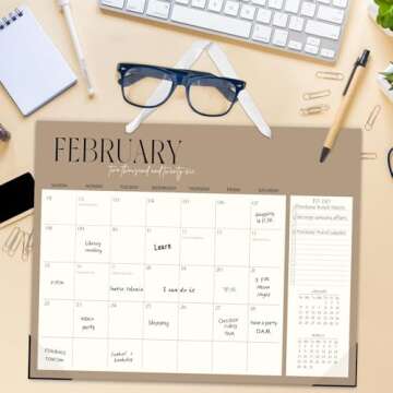 Guasslee Desk Calendar 2025, Desk Top Calendar 2025, 18-Month School Year Desk/Wall Calendar, 2025 J...