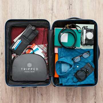 TRIPPED Travel Gear Granite Grey 35L Foldable Backpack, Lightweight, Packable, with Padded Shoulder Straps, Ideal for Travel, Hiking, and Everyday Use