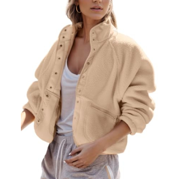 QIBABU Women's Fuzzy Fleece Jacket - Cozy Sherpa Shacket for Winter