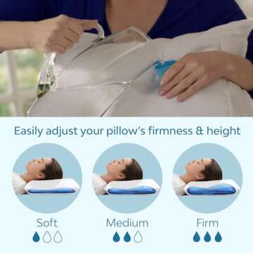 Mediflow Fiber: The First & Original Water Pillow, clinically Proven to Reduce Neck Pain & Improve Sleep. Therapeutic, Ideal for People Looking for Proper Neck Support