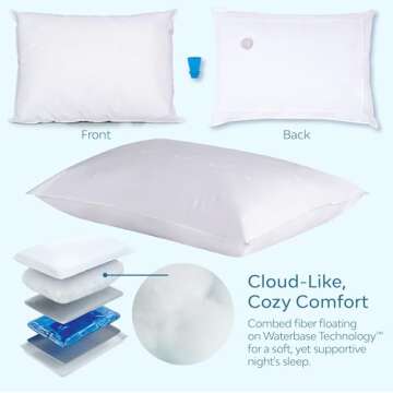 Mediflow Fiber: The First & Original Water Pillow, clinically Proven to Reduce Neck Pain & Improve Sleep. Therapeutic, Ideal for People Looking for Proper Neck Support