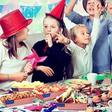 24 American Flag Food Trays for Independence Day Parties