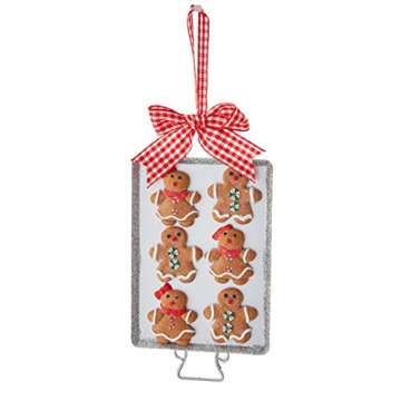 Kurt Adler 6" Gingerbread Cookie Tray Ornament Set - 2A
