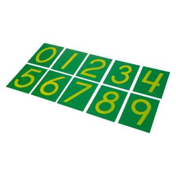 Adena Montessori Wooden Math Counting,Sandpaper Numbers with Box for Toddlers Kids,Early Development Math Material for Preschool Learning Education Toys,Sensory 0-9 Cards Montessori Flash Cards