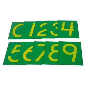 Adena Montessori Wooden Math Counting,Sandpaper Numbers with Box for Toddlers Kids,Early Development Math Material for Preschool Learning Education Toys,Sensory 0-9 Cards Montessori Flash Cards