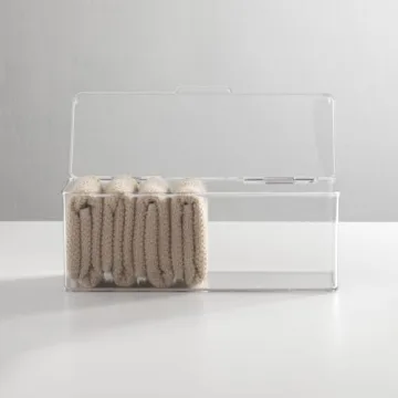 mDesign Clear Bathroom Storage Organizer Containers - Set of 2