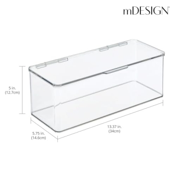 mDesign Clear Bathroom Storage Organizer Containers - Set of 2
