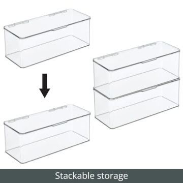 mDesign Clear Bathroom Storage Organizer Containers - Set of 2