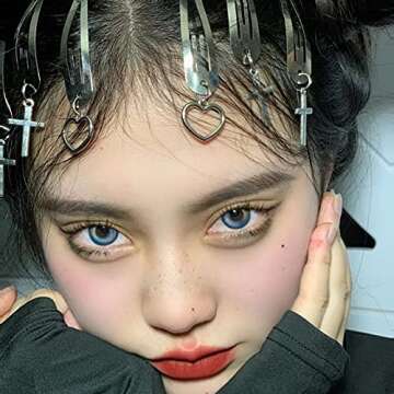 Snap Hair Clips for Women Girls Hair Barrettes Clips for Thick Thin Hair Metal Heart Star Silver Gothic Halloween Barrettes