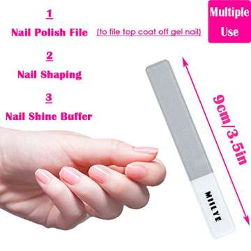 Nail Polish Remover Wipes, MIILYE Individual Fingernail Gel Nail Polish Remover Pads Soak off Aluminum Foil Wraps,1x Nail File +1x Scraper Stick Included (300 Pads)