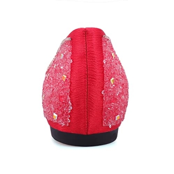 Stylish LiupanUp Red Rhinestone Flats for Women