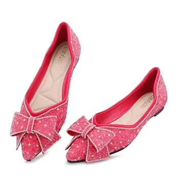 Stylish LiupanUp Red Rhinestone Flats for Women