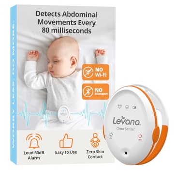 Levana Oma Sense Portable Baby Breathing Movement Monitor with Vibrations and Audible Alerts Designe...
