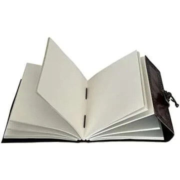 Rustic Town Leather Bound Notebook Journal with Semi Precious Stone - Handmade Vintage Leather Travel Diary for Women Men - Book of Shadow, Unlined Writing Gift