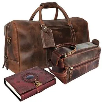 Rustic Town Leather Bound Notebook Journal with Semi Precious Stone - Handmade Vintage Leather Travel Diary for Women Men - Book of Shadow, Unlined Writing Gift