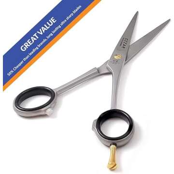 Professional Hair Cutting Scissors | Barber Scissors/Shears - 440c Carbon reinforced Japanese Stainless Steel Hair Scissor Best for hairdressing with very sharp blades (6.5 inches)