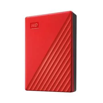 WD 4TB My Passport, Portable External Hard Drive, Red, backup software with defense against ransomwa...