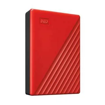 WD 4TB My Passport, Portable External Hard Drive, Red, backup software with defense against ransomware, and password protection, USB 3.1/USB 3.0 compatible - WDBPKJ0040BRD-WESN