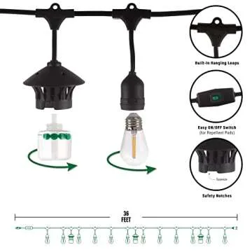 TIKI Bitefighter Mosquito Repellent String Lights 36 Ft