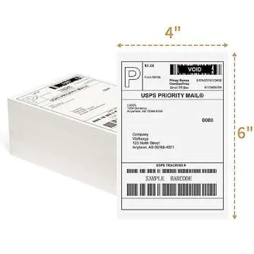 MBLABEL Direct Thermal Labels, Thermal Shipping Labels, 4x6 Mailing Label (Stack, 500 Labels)