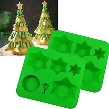 SGQCAR Christmas Silicone Baking Mold for Festive Baking