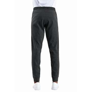 THE GYM PEOPLE Men's Fleece Joggers Pants with Deep Pockets Athletic Loose-fit Sweatpants for Workout, Running, Training (Large, Dark Grey)