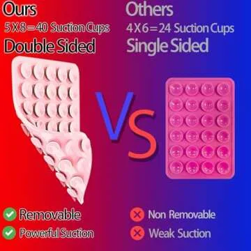 Yojaro Silicone Suction Cup Phone Case Mount Double Sided, Phone Accessories Hands-Free Strong Grip Holder for Selfies and Videos, Silicon Phone Stand for iPhone and Android Translucent