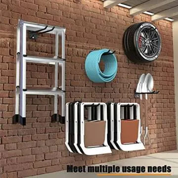 Dobures Garage Hooks, Heavy Duty Garage Hooks -12.4 Inch Wall Mount Hangers for Chairs, Power Tools, Garden Tools, Tires & More - Max 120 lbs (2-Pack)